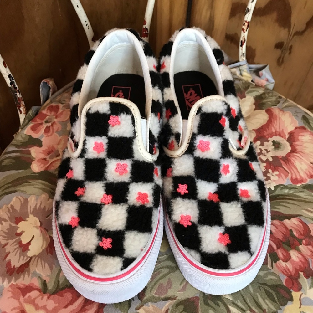 Vans Sherpa Checkered Floral Sneakers